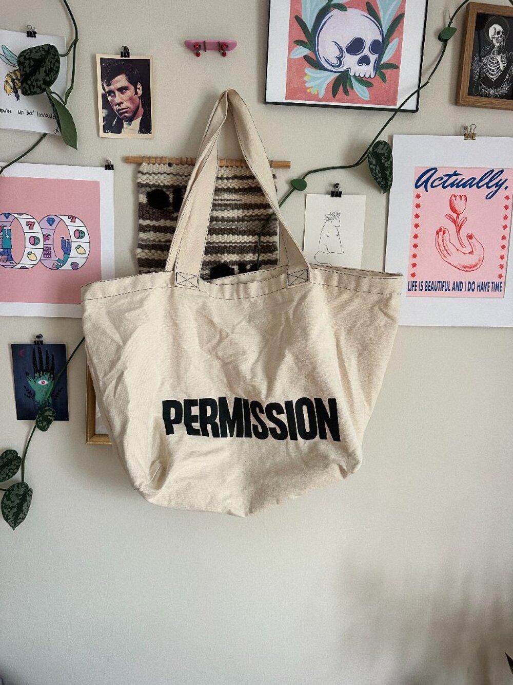 XL PERMISSION canvas tote bag